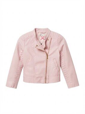 H&M Pink Faux Leather Biker Jacket